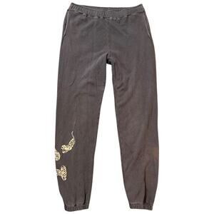 MONROW Tiger Print Sweatpants Taupe Brown Joggers Loungewear Athleisure - XS/S
